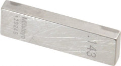 Mitutoyo - 0.143" Rectangular Steel Gage Block - Accuracy Grade AS-1, Includes Certificate of Inspection - Exact Tooling