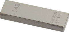 Mitutoyo - 0.149" Rectangular Steel Gage Block - Accuracy Grade AS-1, Includes Certificate of Inspection - Exact Tooling