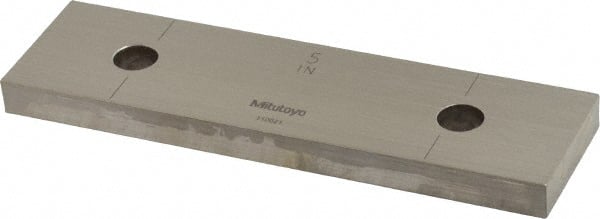 Mitutoyo - 5" Rectangular Steel Gage Block - Accuracy Grade AS-1, Includes Certificate of Inspection - Exact Tooling