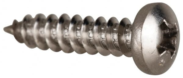 Value Collection - #4 Pan Head Phillips Sheet Metal Screw - Stainless Steel, 1/2" Length Under Head, Grade 316 - Exact Tooling