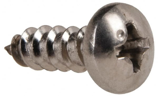 Value Collection - #8 Pan Head Phillips Sheet Metal Screw - Stainless Steel, 1/2" Length Under Head, Grade 316 - Exact Tooling