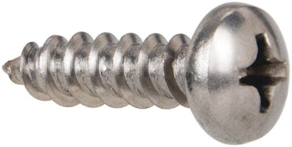 Value Collection - #8 Pan Head Phillips Sheet Metal Screw - Stainless Steel, 5/8" Length Under Head, Grade 316 - Exact Tooling