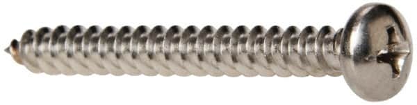 Value Collection - #8 Pan Head Phillips Sheet Metal Screw - Stainless Steel, 1-1/2" Length Under Head, Grade 316 - Exact Tooling