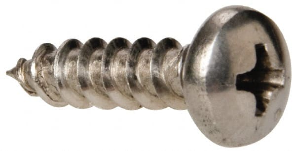 Value Collection - #10 Pan Head Phillips Sheet Metal Screw - Stainless Steel, 3/4" Length Under Head, Grade 316 - Exact Tooling