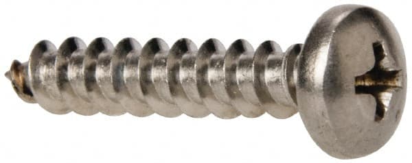 Value Collection - #10 Pan Head Phillips Sheet Metal Screw - Stainless Steel, 1" Length Under Head, Grade 316 - Exact Tooling
