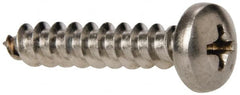 Value Collection - #10 Pan Head Phillips Sheet Metal Screw - Stainless Steel, 1" Length Under Head, Grade 316 - Exact Tooling