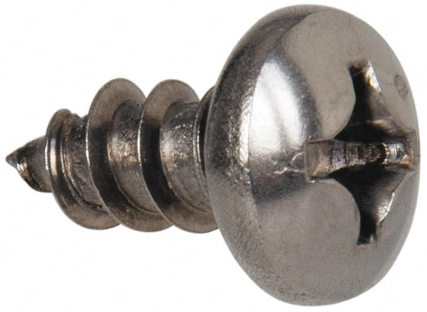 Value Collection - #12 Pan Head Phillips Sheet Metal Screw - Stainless Steel, 1/2" Length Under Head, Grade 316 - Exact Tooling