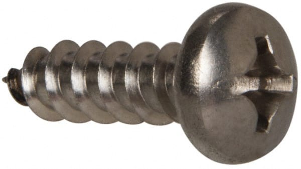 Value Collection - #12 Pan Head Phillips Sheet Metal Screw - Stainless Steel, 3/4" Length Under Head, Grade 316 - Exact Tooling