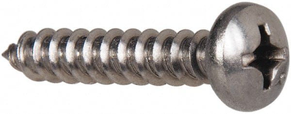 Value Collection - #12 Pan Head Phillips Sheet Metal Screw - Stainless Steel, 1-1/4" Length Under Head, Grade 316 - Exact Tooling