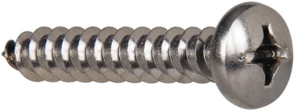 Value Collection - #14 Pan Head Phillips Sheet Metal Screw - Stainless Steel, 1-1/2" Length Under Head, Grade 316 - Exact Tooling