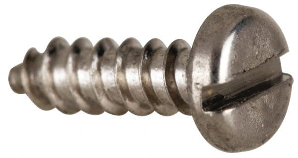 Value Collection - #4 Pan Head Slotted Sheet Metal Screw - Stainless Steel, 3/8" Length Under Head, Grade 316 - Exact Tooling