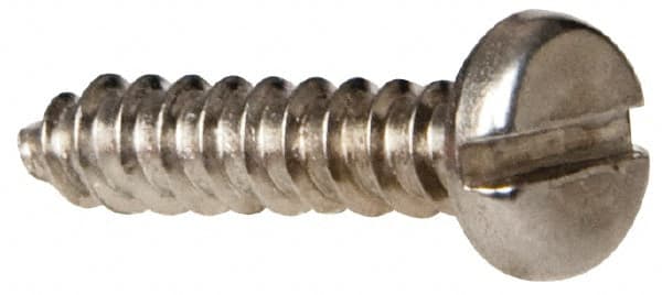 Value Collection - #4 Pan Head Slotted Sheet Metal Screw - Stainless Steel, 1/2" Length Under Head, Grade 316 - Exact Tooling