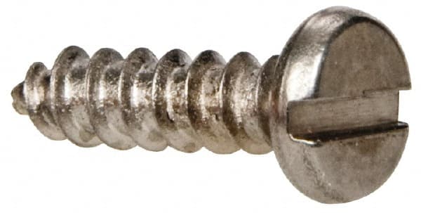 Value Collection - #6 Pan Head Slotted Sheet Metal Screw - Stainless Steel, 1/2" Length Under Head, Grade 316 - Exact Tooling