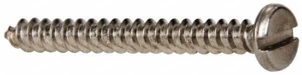 Value Collection - #6 Pan Head Slotted Sheet Metal Screw - Stainless Steel, 1-1/4" Length Under Head, Grade 316 - Exact Tooling
