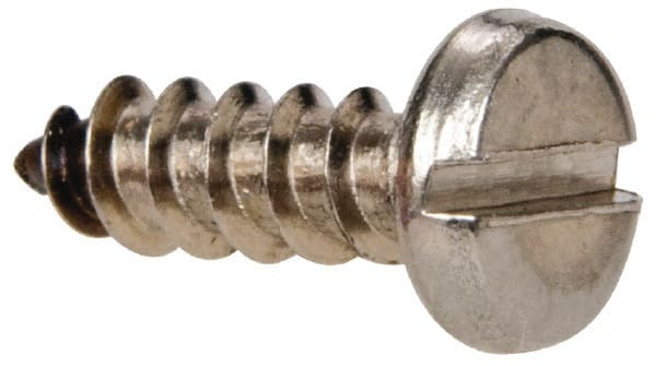 Value Collection - #8 Pan Head Slotted Sheet Metal Screw - Stainless Steel, 1/2" Length Under Head, Grade 316 - Exact Tooling