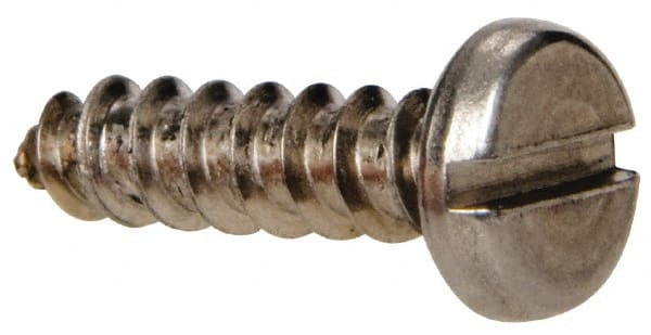 Value Collection - #8 Pan Head Slotted Sheet Metal Screw - Stainless Steel, 5/8" Length Under Head, Grade 316 - Exact Tooling