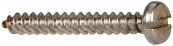 Value Collection - #8 Pan Head Slotted Sheet Metal Screw - Stainless Steel, 1-1/4" Length Under Head, Grade 316 - Exact Tooling