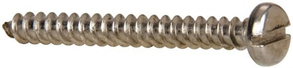 Value Collection - #8 Pan Head Slotted Sheet Metal Screw - Stainless Steel, 1-1/2" Length Under Head, Grade 316 - Exact Tooling