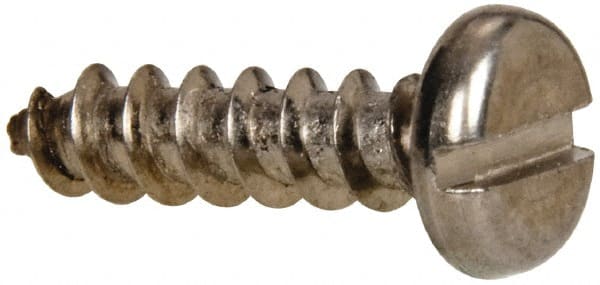 Value Collection - #10 Pan Head Slotted Sheet Metal Screw - Stainless Steel, 3/4" Length Under Head, Grade 316 - Exact Tooling