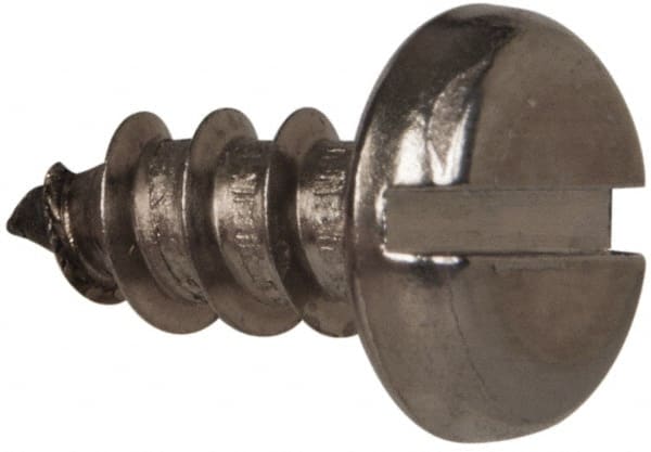 Value Collection - #12 Pan Head Slotted Sheet Metal Screw - Stainless Steel, 1/2" Length Under Head, Grade 316 - Exact Tooling