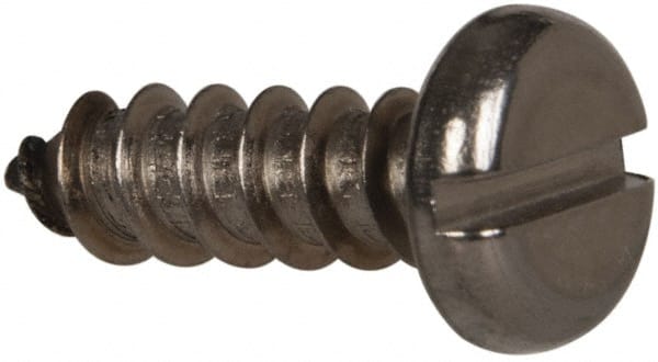 Value Collection - #12 Pan Head Slotted Sheet Metal Screw - Stainless Steel, 3/4" Length Under Head, Grade 316 - Exact Tooling