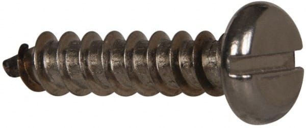 Value Collection - #12 Pan Head Slotted Sheet Metal Screw - Stainless Steel, 1" Length Under Head, Grade 316 - Exact Tooling