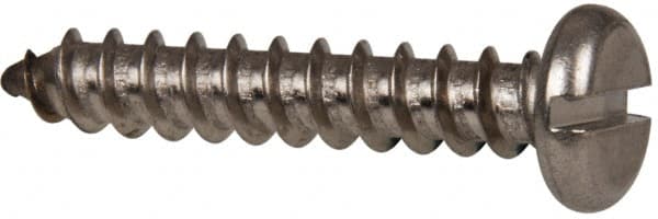 Value Collection - #12 Pan Head Slotted Sheet Metal Screw - Stainless Steel, 1-1/4" Length Under Head, Grade 316 - Exact Tooling