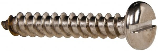Value Collection - #14 Pan Head Slotted Sheet Metal Screw - Stainless Steel, 1-1/2" Length Under Head, Grade 316 - Exact Tooling