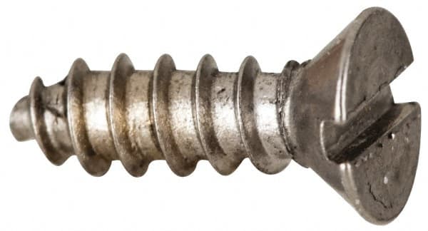 Value Collection - #12 Flat Head Slotted Sheet Metal Screw - Stainless Steel, 3/4" OAL, Grade 316 - Exact Tooling