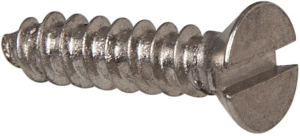 Value Collection - #4 Flat Head Slotted Sheet Metal Screw - Stainless Steel, 1/2" OAL, Grade 316 - Exact Tooling