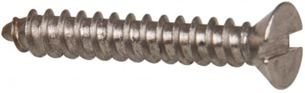 Value Collection - #4 Flat Head Slotted Sheet Metal Screw - Stainless Steel, 3/4" OAL, Grade 316 - Exact Tooling