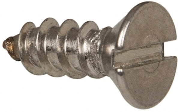 Value Collection - #8 Flat Head Slotted Sheet Metal Screw - Stainless Steel, 1/2" OAL, Grade 316 - Exact Tooling