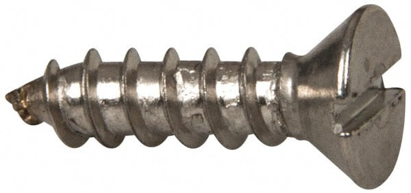 Value Collection - #8 Flat Head Slotted Sheet Metal Screw - Stainless Steel, 5/8" OAL, Grade 316 - Exact Tooling