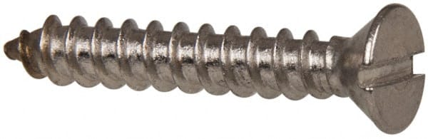 Value Collection - #8 Flat Head Slotted Sheet Metal Screw - Stainless Steel, 1" OAL, Grade 316 - Exact Tooling