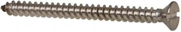 Value Collection - #8 Flat Head Slotted Sheet Metal Screw - Stainless Steel, 2" OAL, Grade 316 - Exact Tooling