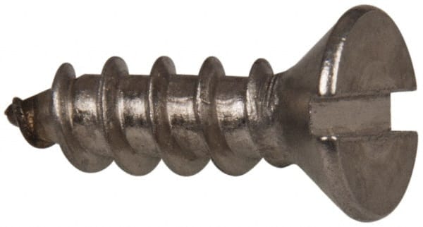 Value Collection - #10 Flat Head Slotted Sheet Metal Screw - Stainless Steel, 5/8" OAL, Grade 316 - Exact Tooling