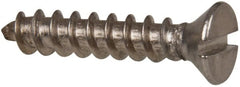 Value Collection - #10 Flat Head Slotted Sheet Metal Screw - Stainless Steel, 1" OAL, Grade 316 - Exact Tooling