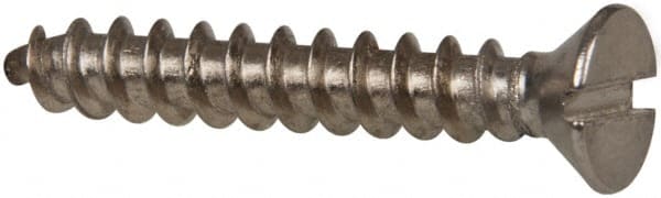 Value Collection - #10 Flat Head Slotted Sheet Metal Screw - Stainless Steel, 1-1/4" OAL, Grade 316 - Exact Tooling
