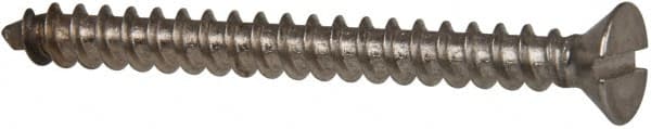 Value Collection - #10 Flat Head Slotted Sheet Metal Screw - Stainless Steel, 2" OAL, Grade 316 - Exact Tooling