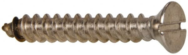 Value Collection - #12 Flat Head Slotted Sheet Metal Screw - Stainless Steel, 1-1/2" OAL, Grade 316 - Exact Tooling