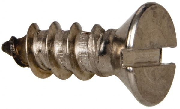 Value Collection - #14 Flat Head Slotted Sheet Metal Screw - Stainless Steel, 3/4" OAL, Grade 316 - Exact Tooling