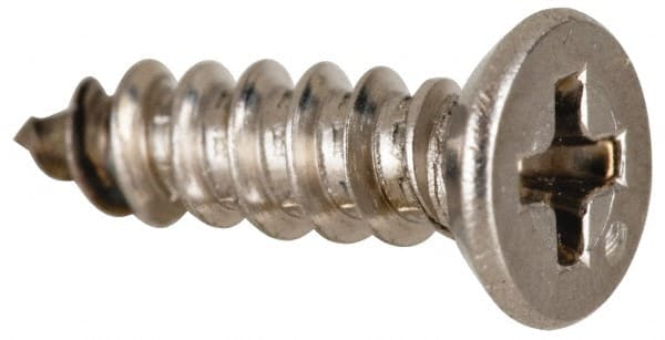 Value Collection - #4 Flat Head Phillips Sheet Metal Screw - Stainless Steel, 3/8" OAL, Grade 316 - Exact Tooling
