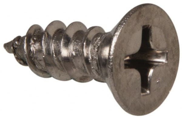 Value Collection - #8 Flat Head Phillips Sheet Metal Screw - Stainless Steel, 1/2" OAL, Grade 316 - Exact Tooling