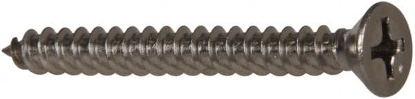 Value Collection - #8 Flat Head Phillips Sheet Metal Screw - Stainless Steel, 1-1/2" OAL, Grade 316 - Exact Tooling