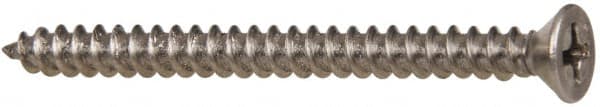 Value Collection - #8 Flat Head Phillips Sheet Metal Screw - Stainless Steel, 2" OAL, Grade 316 - Exact Tooling