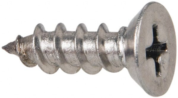 Value Collection - #10 Flat Head Phillips Sheet Metal Screw - Stainless Steel, 5/8" OAL, Grade 316 - Exact Tooling