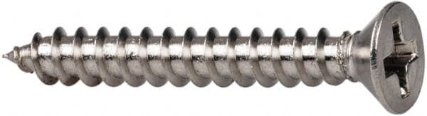 Value Collection - #10 Flat Head Phillips Sheet Metal Screw - Stainless Steel, 2" OAL, Grade 316 - Exact Tooling