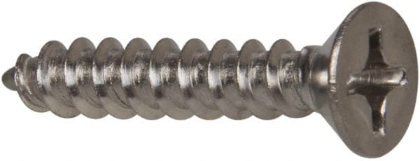 Value Collection - #12 Flat Head Phillips Sheet Metal Screw - Stainless Steel, 1-1/4" OAL, Grade 316 - Exact Tooling