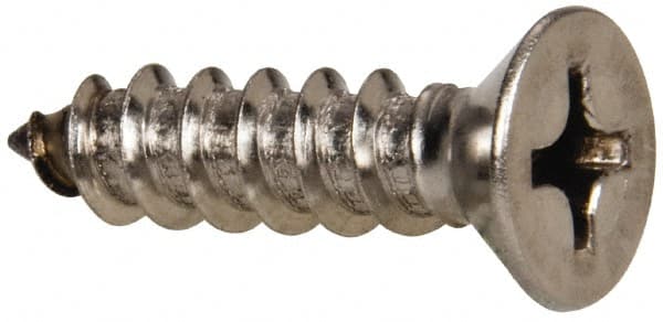 Value Collection - #14 Flat Head Phillips Sheet Metal Screw - Stainless Steel, 1" OAL, Grade 316 - Exact Tooling