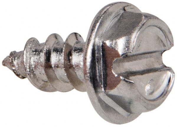 Value Collection - #8 Hex Washer Head Slotted Sheet Metal Screw - Stainless Steel, 3/8" Length Under Head, Grade 316 - Exact Tooling
